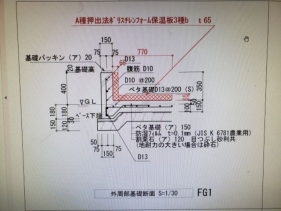 基礎の断面図